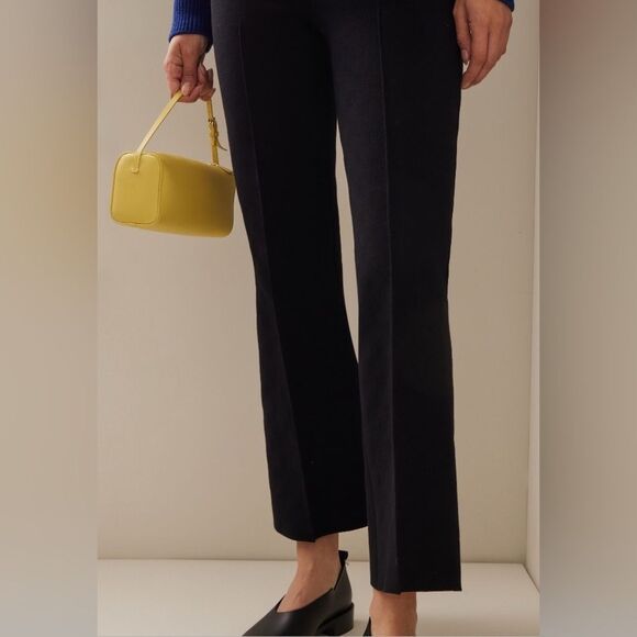 High Sport Kick Cotton Crop Flare Pant Black size L - Picture 2 of 12